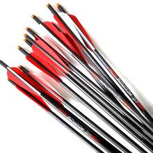 6/12pcs New 20 inch Crossbow Bolts Pure Carbon Arrow With Red Vans and Removable Arrowhead/Tip OD 8.7mm ID 7.6mm For Hunting 2024 - buy cheap