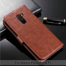 Capa flip de couro pu para xiaomi pocophone f1 2024 - compre barato