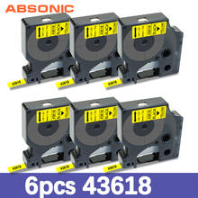 Absonic-Cinta de 6mm Compatible con Dymo D1, 43618, negra y amarilla, para impresora Dymo LabelManage LM 160, 280, LabelPoint 100 2024 - compra barato