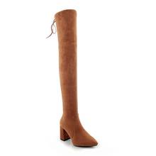 Big Size 9 10 11 Butterfly-knot thick-heeled zipper boots with pointed head and solid color 2024 - compre barato