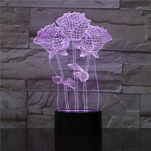 Rose Flower Touch Table Lamp 7 /16 Colors Changing Desk Lamp 3D Lamp Novelty Night Lights USB Light Gift for Mom Girls3D-970 2024 - buy cheap