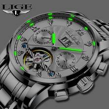 2022 LIGE Fashoin Mens Watches Top Brand Luxury Automatic Mechanical Tourbillon Watch Men Stainless Steel Waterproof Wrist Watch 2024 - buy cheap