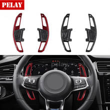 Real Carbon Fiber Car Steering Wheel Shift Paddle Shifter Extended For Volkswagen VW GOLF GTI R GTD GTE MK7 7 POLO GTI Scirocco 2024 - buy cheap
