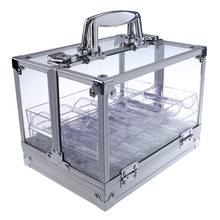 Caja portátil de aluminio transparente y acrílico para juegos de Casino, Maleta de almacenamiento de alta calidad, aparejos de juegos de Casino, 600 Uds. 2024 - compra barato