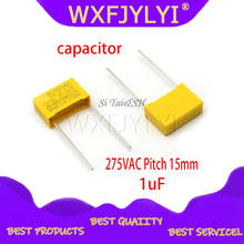 10pcs 1uF capacitor X2 capacitor 275VAC Pitch 15mm X2 Polypropylene film capacitor 1uF 2024 - buy cheap