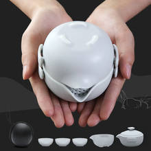 Ceramic teapot gaiwan with 2 cups a tea sets portable travel tea set drinkware 2024 - buy cheap