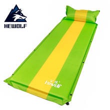 Hewolf 1-2 pessoa automática inflável esteira de acampamento com ar travesseiro splicable caminhadas ao ar livre viagens tendas de pesca colchão 2024 - compre barato