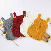 New Knitted Sling Children's Romper Newborn Baby Girls Boys Winter Knit Outwear Vest Ruffle Sweater Romper Bodysuit All-match Y4 2024 - buy cheap
