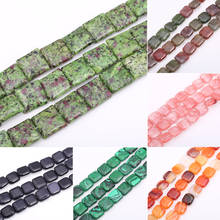 12*12mm Natural Faceted Square Unakite Turquoises Beads Loose Spacer Beads For Jewelry Making DIY Bracelet Necklace 33PCS/Strand 2024 - buy cheap