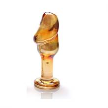 Golden glass large anal beads butt plug fake dildo crystal unisex sex toys for male female lovers 2024 - buy cheap