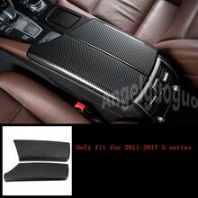 Car styling Carbon fiber multimedia Gear Armrest box panel cover sticker Trim For BMW 5 Series F10 F18 Interior Auto Accessories 2024 - buy cheap