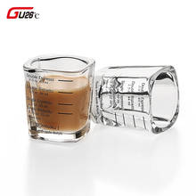 2pcs Square Thickened Glass Jigger Ounce Cup 60ml Ounce Cup Graduated Measuring Concentrated Cup Espresso Coffee Cup 2024 - buy cheap