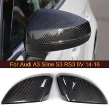Carbon Fiber Rearview Mirror Covers For Audi A3 Standard Sline S3 RS3 8V 14-16 Hatchback Sedan Coupe Replace Side Mirror Caps 2024 - buy cheap