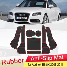 for Audi A4 B8 8K 2008 2009 2010 2011 RS Rubber Anti-slip Mat Door Groove Cup Phone Pad Gate Slot Car Coaster Accessories RS3 2024 - buy cheap