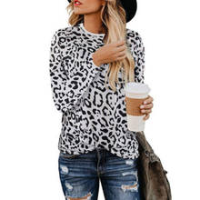 Spring Summer Female T Shirts Women Casual Cute Tees Leopard Print Tops Basic Long Sleeve Round Neck Femme Spring Woman Tshirt 2024 - buy cheap