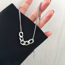 Thick Chains Pendant Necklace for Women Silver Color Clavicle Chain Female 2021 Fashion Jewelry Short Necklaces Simple New 2024 - buy cheap