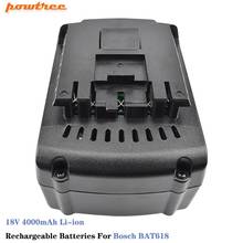 Powtree 18V 4000mAh Li-ion Rechargeable Batteries for Bosch Cordless Power Tools BAT609 BAT610G BAT618 BAT620 BAT622 GSR18V-LI 2024 - buy cheap