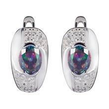 Eulonvan Luxury 925 Sterling Silver Wedding Earrings Jewelry & Accessories For Women Dropshipping Rainbow Cubic Zirconia S-3720 2024 - buy cheap