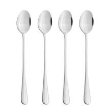 4Pcs Silver Long Handle Tea Spoons Juice Coffee Stirring Flatware Set Stainless Steel Coffee Spoon Kitchen Hot Drinking Cutlery 2024 - buy cheap