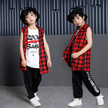 Disfraz de baile de Hip Hop para niños, ropa de baile de Jazz para escuela, baile callejero para puesta en escena, chaleco, pantalones, 90 2024 - compra barato