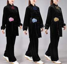 high quality Autumn&winter Female Taiji thick practice clothing kung fu embroidery lotus martial arts suit taiji wushu uniforms 2024 - buy cheap