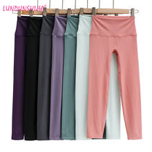LUNDUNSHIJIA-pantalones ajustados para mujer, Leggings sexys de algodón de cintura alta elástica, Color sólido, hasta el tobillo, 7 colores, 2020 2024 - compra barato