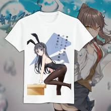 Летняя женская/мужская футболка для косплея Rascal Not Dream of Bunny Girl Senpai 2024 - купить недорого