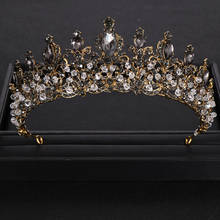 New Baroque Black Crowns Crystal Rhinestone Gold Princess Crown for Wedding tiara Hair Accessories Bridal Diadem Hair Jewelry 2024 - buy cheap