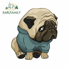 Earlfamily-adesivo de 13cm x 11cm para personalidade pug, material de vinil, decalque para carro, acessórios para motocicleta, decoração criativa 2024 - compre barato