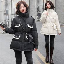Куртка женская хлопковая в Корейском стиле, свободная короткая однотонная куртка в стиле оверсайз с хлопковой подкладкой, Паркер, зима 2021 2024 - купить недорого
