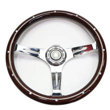 Universal 15 inch car steering wheel classic solid wood silver spokes modified racing steering with base adapter quick release 2024 - buy cheap