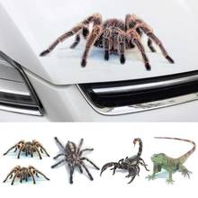 Pegatina 3D Spider Lizard Scorpion para coche, pegatina para ventana, espejo, parachoques, decoración, accesorios para coche, pegatinas 2024 - compra barato