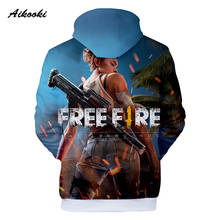 Sudadera con capucha para hombre, prenda de vestir, de manga larga, con estampado Pop Game Free Fire 3D, ideal para Otoño e Invierno 2024 - compra barato