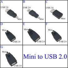 YuXi Mini USB к USB 2,0 Мужской гнездовой разъем питания адаптер для зарядки 90 градусов вверх вниз левый и правый угол 2024 - купить недорого