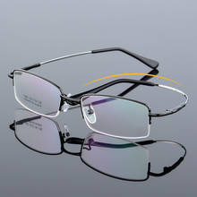 Armação de óculos masculino largura-136, armação de óculos de liga de memória, armação vintage de lentes transparentes 2024 - compre barato