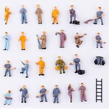 25Pcs/Set 1:87 HO Scale Figures Toys Railway Workers Figures Model Sand Table Railway Model 2024 - buy cheap