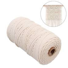 Durável 200m cabo de algodão branco natural bege torcido cabo corda artesanato macrame corda diy artesanal casa decorativo fornecimento 3mm 2024 - compre barato