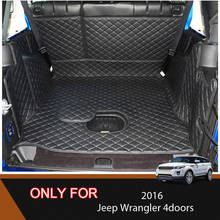 Alfombrillas especiales para maletero de coche, alfombras duraderas de alta calidad para Jeep Wrangler, 4 puertas, 2016, 2017 2024 - compra barato