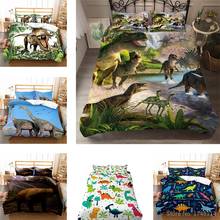 Funda de edredón con estampado de dinosaurio en 3D, conjunto de fundas de almohada, ropa de cama de tamaño doble, Queen y King 2024 - compra barato