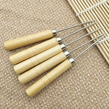 Wooden Handle Sewing Awl Hand Stitcher Leather Canvas Tool Sewing Needle Hook 2024 - buy cheap