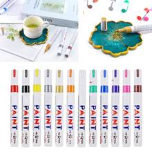 12 Colors Epoxy Resin Drawing Pen Gold Leafing Point Pen Marker Acrylic Paint Highlights Metallic Permanent Markers Kit DropShip 2024 - buy cheap