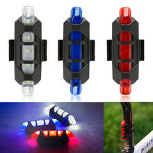 Велосипедный светильник, перезаряжаемый светодиодный задний фонарь, USB безопасность заднего хвоста Предупреждение ющий велосипедный светильник, портативный фонарь, супер яркий 2024 - купить недорого