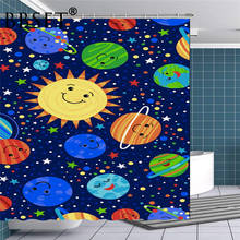 Cartoon Shower Curtain Smiley Sun and Stars Universe Pattern Waterproof Multi-size Douchegordijn Kids Bathroom Decor with Hooks 2024 - buy cheap