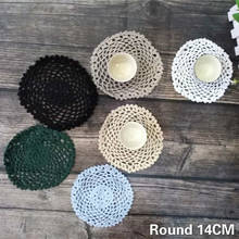 14CM Round Retro Table Mat Christmas Knitting Napkins Handmade Crochet Flowers Wedding Glass Coasters Coffee Tea Cup Decoration 2024 - buy cheap