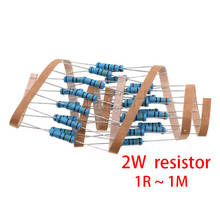 Resistencia de película metálica 20 piezas, 2W, 1% 1R ~ 1M, 2.2R, 4.7R, 10R, 22R, 47R, 100R, 220R, 470R, 1K, 10K, 100K, 2,2, 4,7, 100, 10, 22, 47, 220, 470, ohm 2024 - compra barato