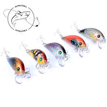 5 unids/lote de cebos duros artificiales con 2 ganchos, 5cm, 3,8g, Wobblers, para pececillos, pesca en el mar 2024 - compra barato