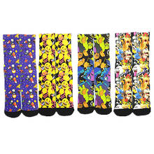 Calcetines estampados y teñidos para hombre y mujer, calcetín unisex con estampado de dibujos animados, estilo urbano, hip hop, Anime 2024 - compra barato