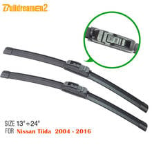 Buildreamen2 Vehicle Rain Wiper Blades 1Pair Car Wiper Blade Soft Rubber Windshield For Nissan Tiida 2004-2016 Free Postage ! 2024 - buy cheap