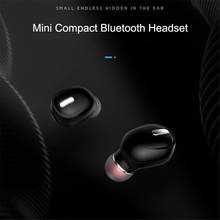 Миниатюрные наушники Bluetooth 5,0, HiFi беспроводная гарнитура с микрофоном, спортивные наушники-вкладыши, гарнитура с стерео звуком для IPhone 11 Pro 2024 - купить недорого