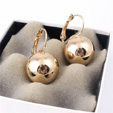 1 Pair Gold Silver Plated Earrings Fashion Jewelry Big Round Ball Pendant Statement Earrings for Women Gifts Wedding Accessory 2024 - buy cheap